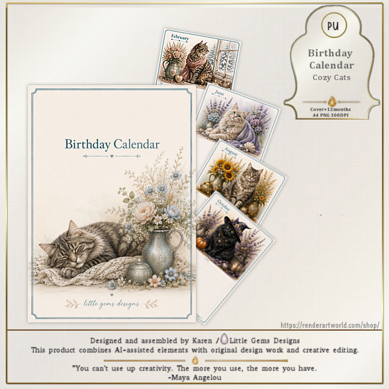 (image for) Birthday Calendar Cozy Cats